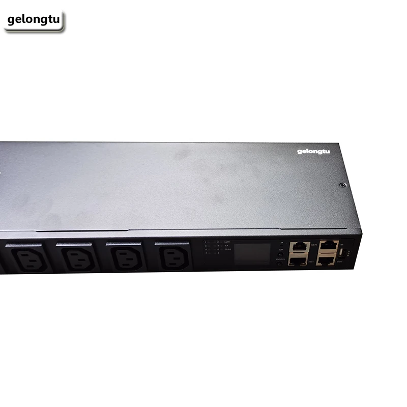 مقبس طاقة خزانة PDU الذكي من Gelongtu 8-port C13 برمجة تطوير 16A مضادة لفصل الاتصال في Python وTelnet وSNMP