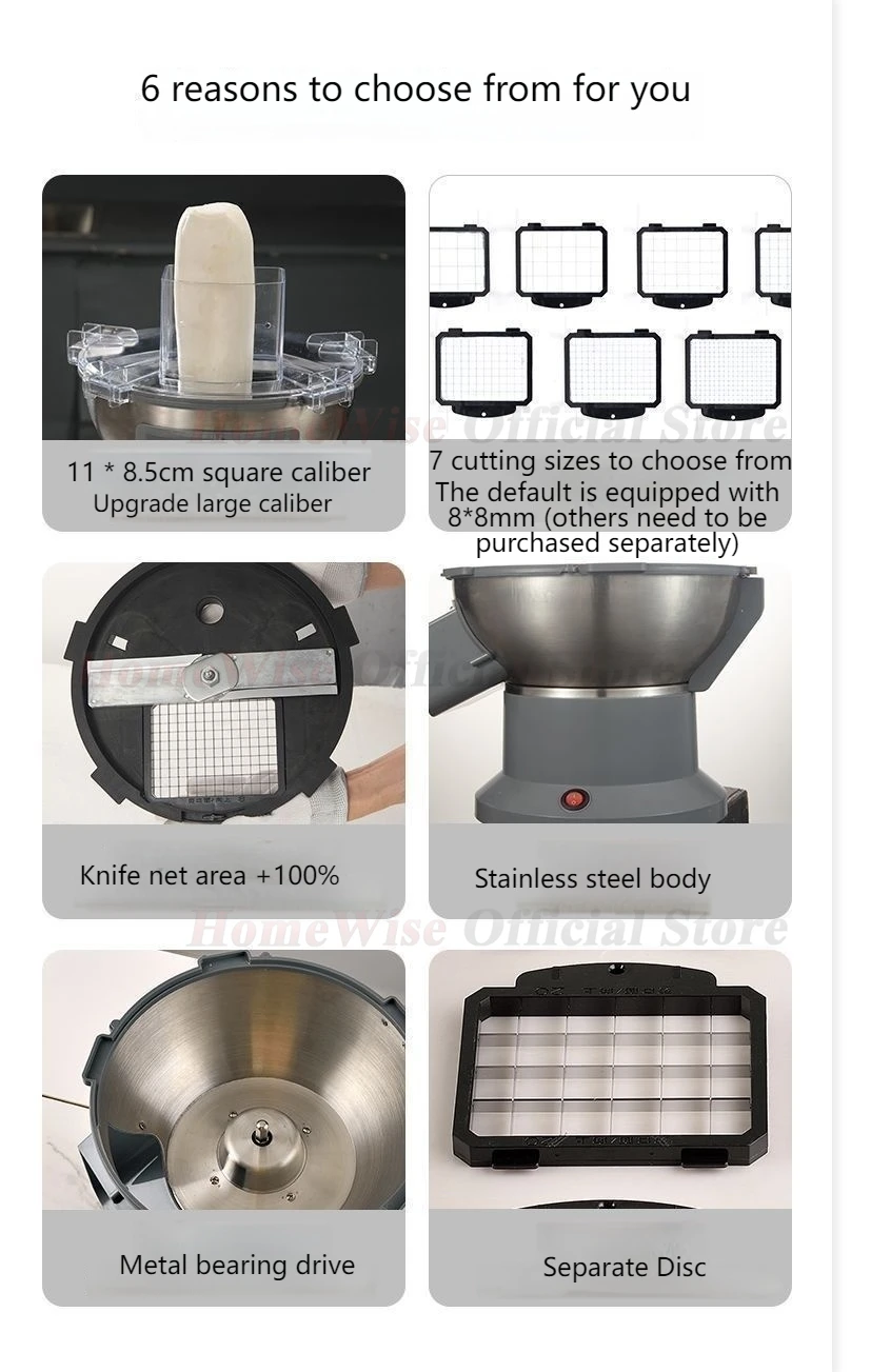 HomeWare متعددة الوظائف قطاعة الخضراوات صانع قطع الفاكهة مكعب قطع التقطيع تقطيع عيار كبير مدخل منتج أغذية