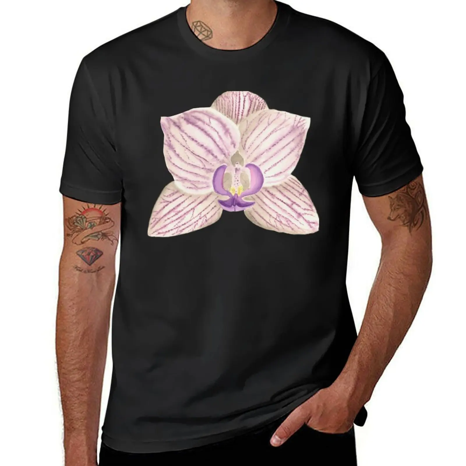 Watercolor, Flower, Plant, Botanical T-Shirt customizeds cute tops funnys Men's t-shirts