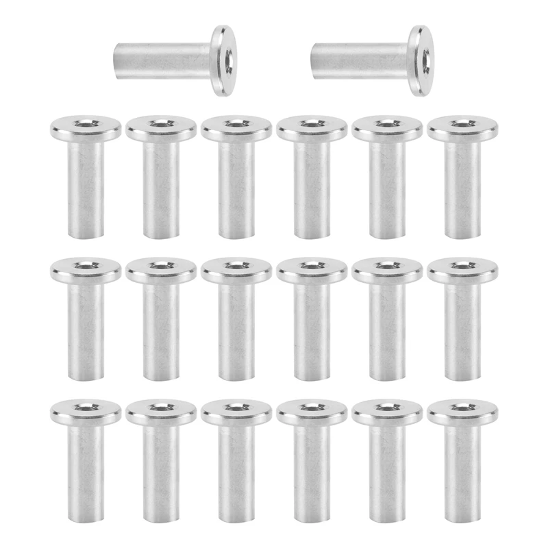 20Pcs Stainless Steel Protector Sleeves Protective Sleeves Grommet Kit For 1/8Inch Wire Rope Cable Railing, DIY Balustrade T316