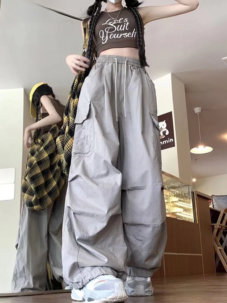 

NELY American Sle Pleated Paratrooper Workwear Pants Loose Wide Leg Casual Trousers for Men And Women Spring Trendy Brand