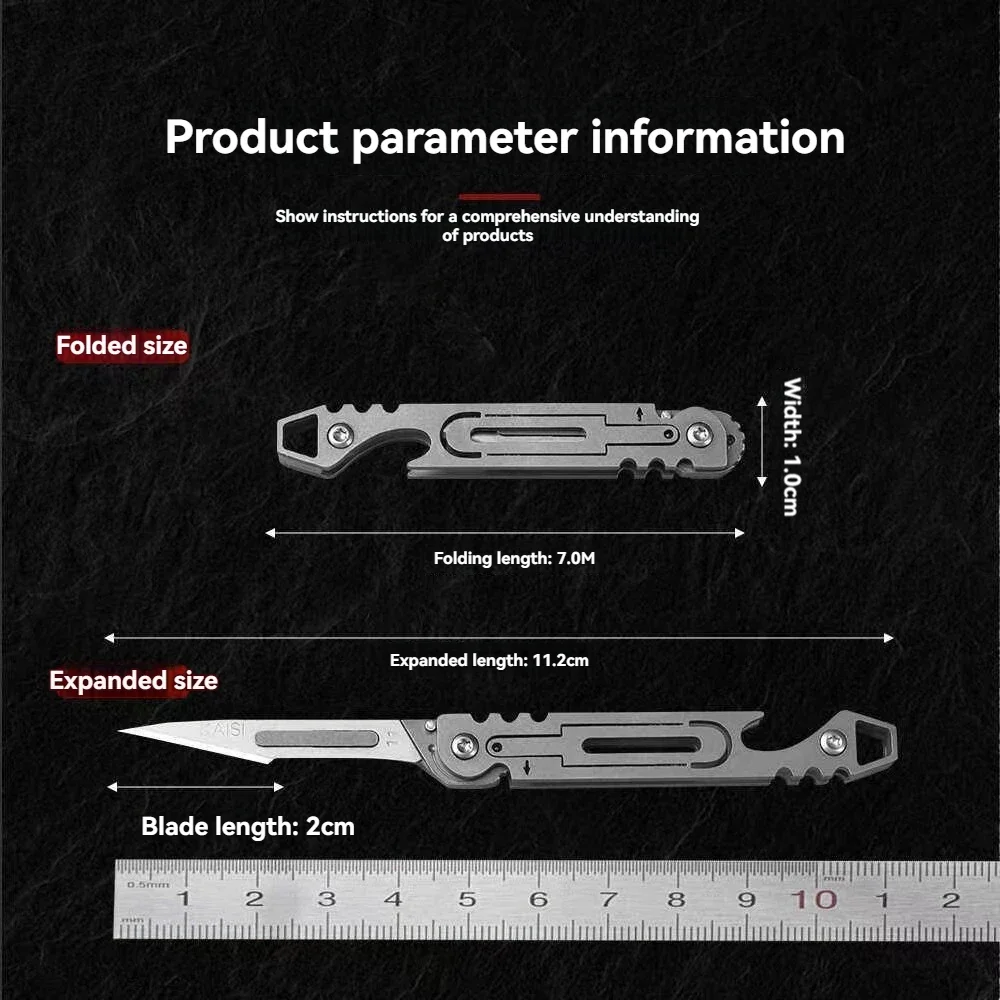 Portable Mini Folding Unboxing Knife High Hardness Sharp Surgical Knife Keychain Detachable Express Delivery Replaceable Blade