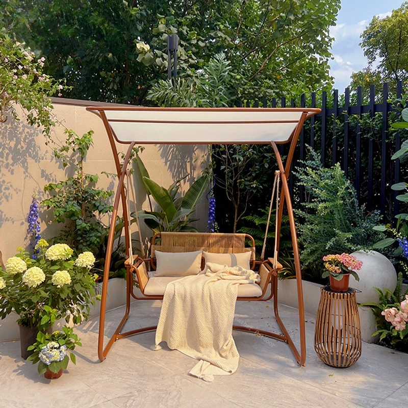 Courtyard Garden Swing Chair Leisure Courtyard Balcony Rattan Metal