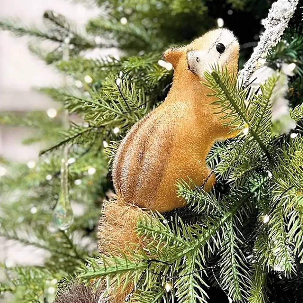 Kawaii Foam Squirrel Ornament Scene Model Crafts Simulated Squirrel Cartoon Merry Christmas Squirrel Figure