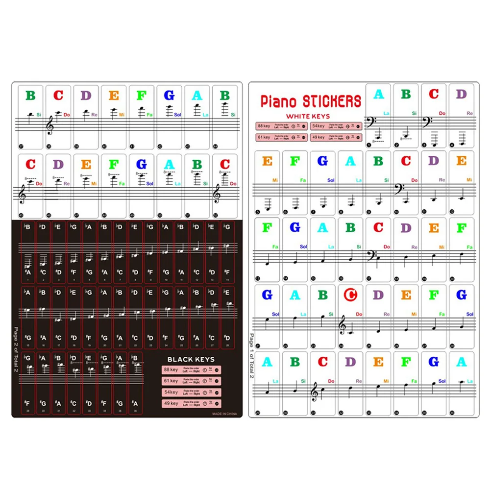 

2 Sets Accessories Piano Keyboard Sticker Stickers Electronic Hand Roll Covers Organ