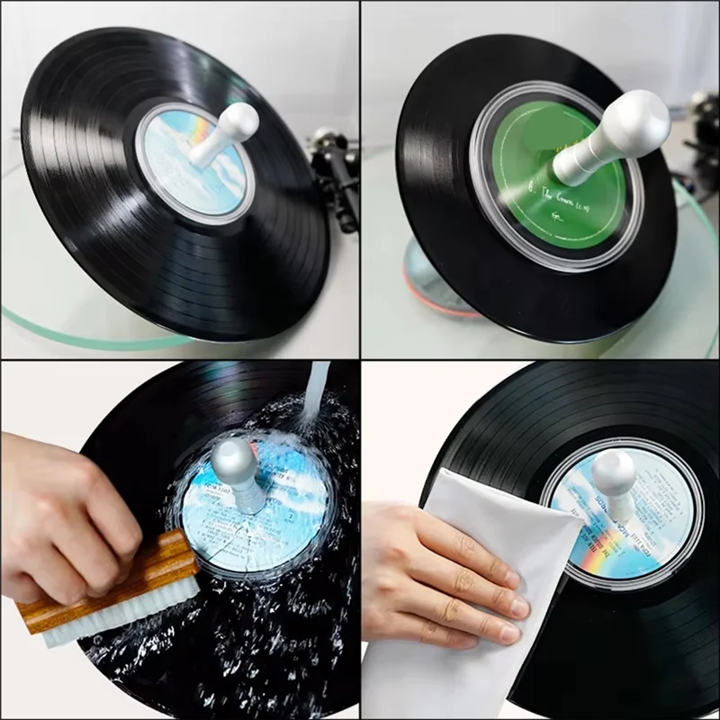 ABZW Record Clean Tool Album LP Vinyl Clean Protector Care Clip Kit 5 In 1 Waterproof Cleaning Set