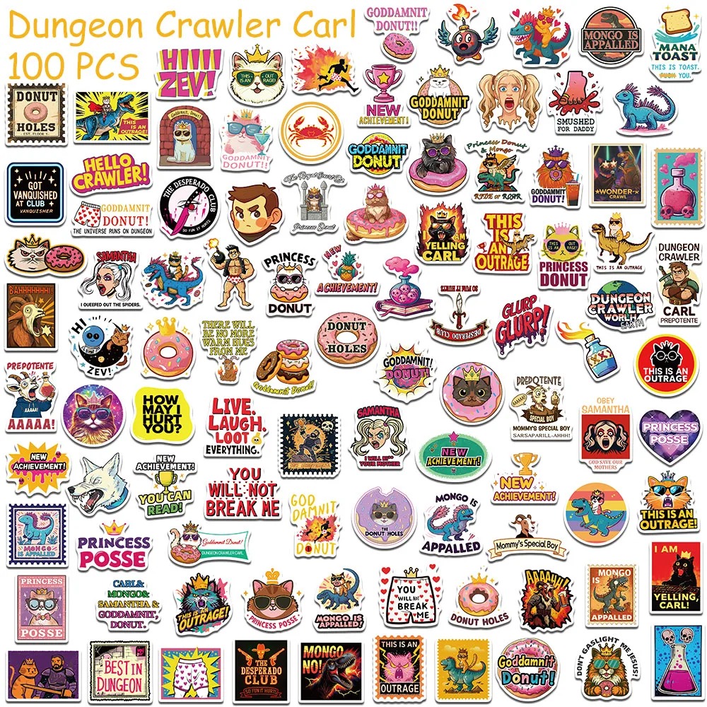 50/100 Stück Dungeon Crawler Carl Aufkleber für Handy, Scrapbook, Gepäck, Skateboard, Helm, DIY Cartoon Ästhetische Sticker – Detail 8