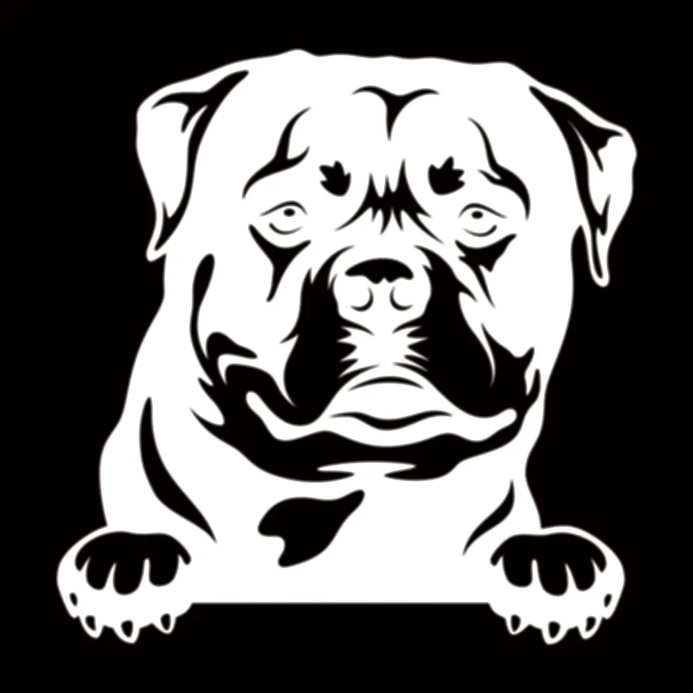 15*15.4CM Reflective Waterproof Decor Rottweiler Dog Cartoon Animal Gog Head Car window Styling And Truck Decoration Sticker