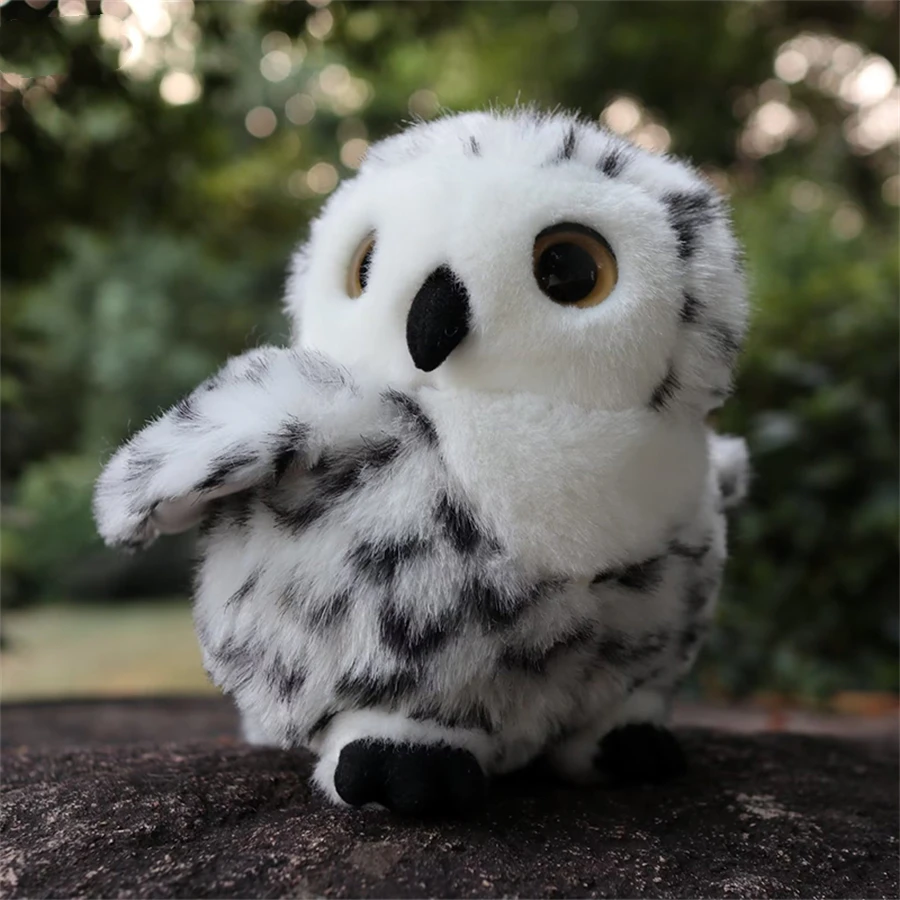 Realistische verschneite Eule Plüschtier Falke Vogel Plüschtier lebensechte weiße Eule Stofftier Simulation Puppe Spielzeug Geschenk Kinder Sammler