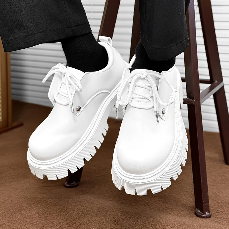 

Specialty Platform Shoes for Heightening with Large Heads Low Heels for Men Street Style Large Size Fashionable Stylish Boots.