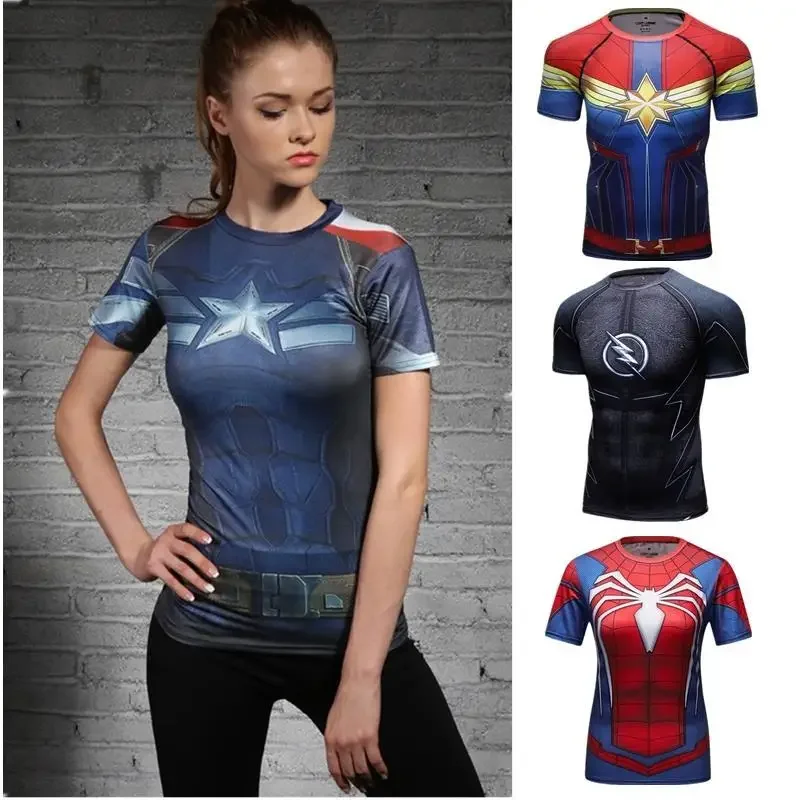 Avengers Party Running Jersey 3D Printing Sports Breathable Quick-drying Jersey Women\'s Casual and Comfortable T-shirt