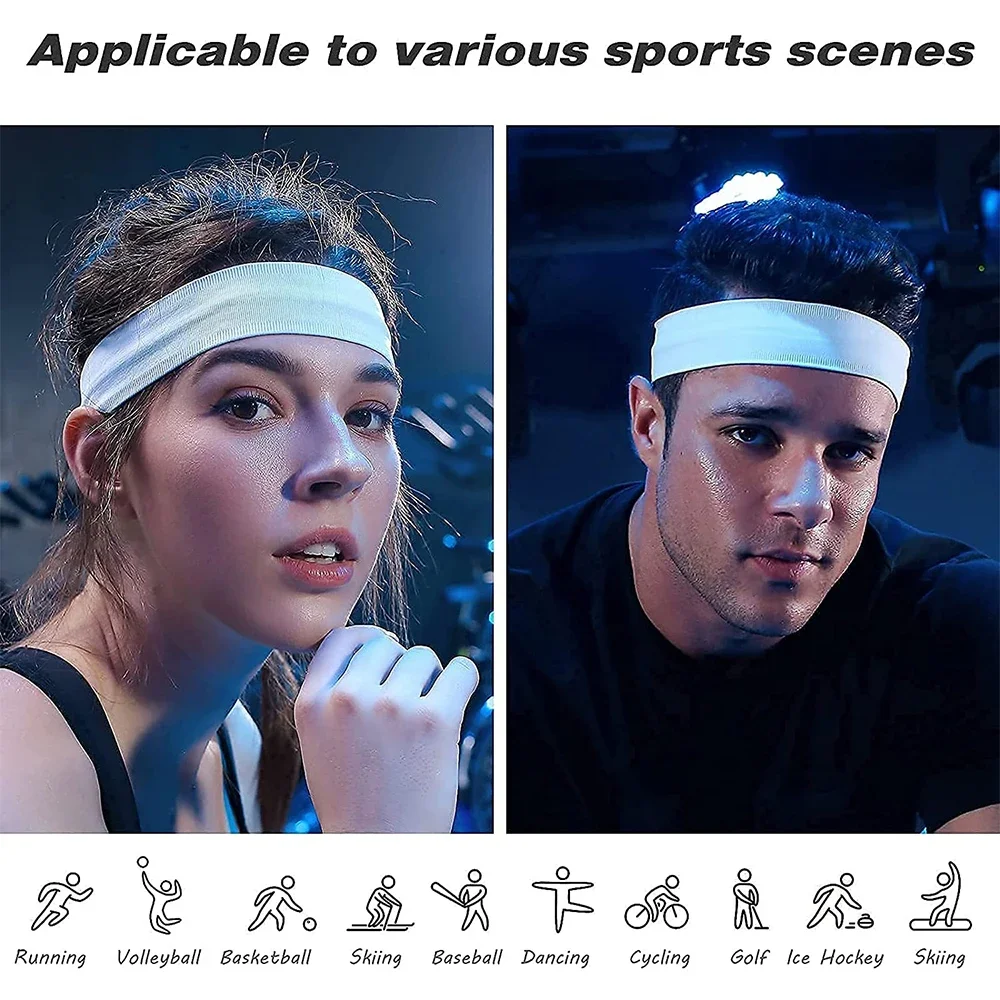 Outdoor Sports Sweat Bands Non Slip Elastic Fitness Workout Headband For Men Women Running, Cycling, Yoga, Spa