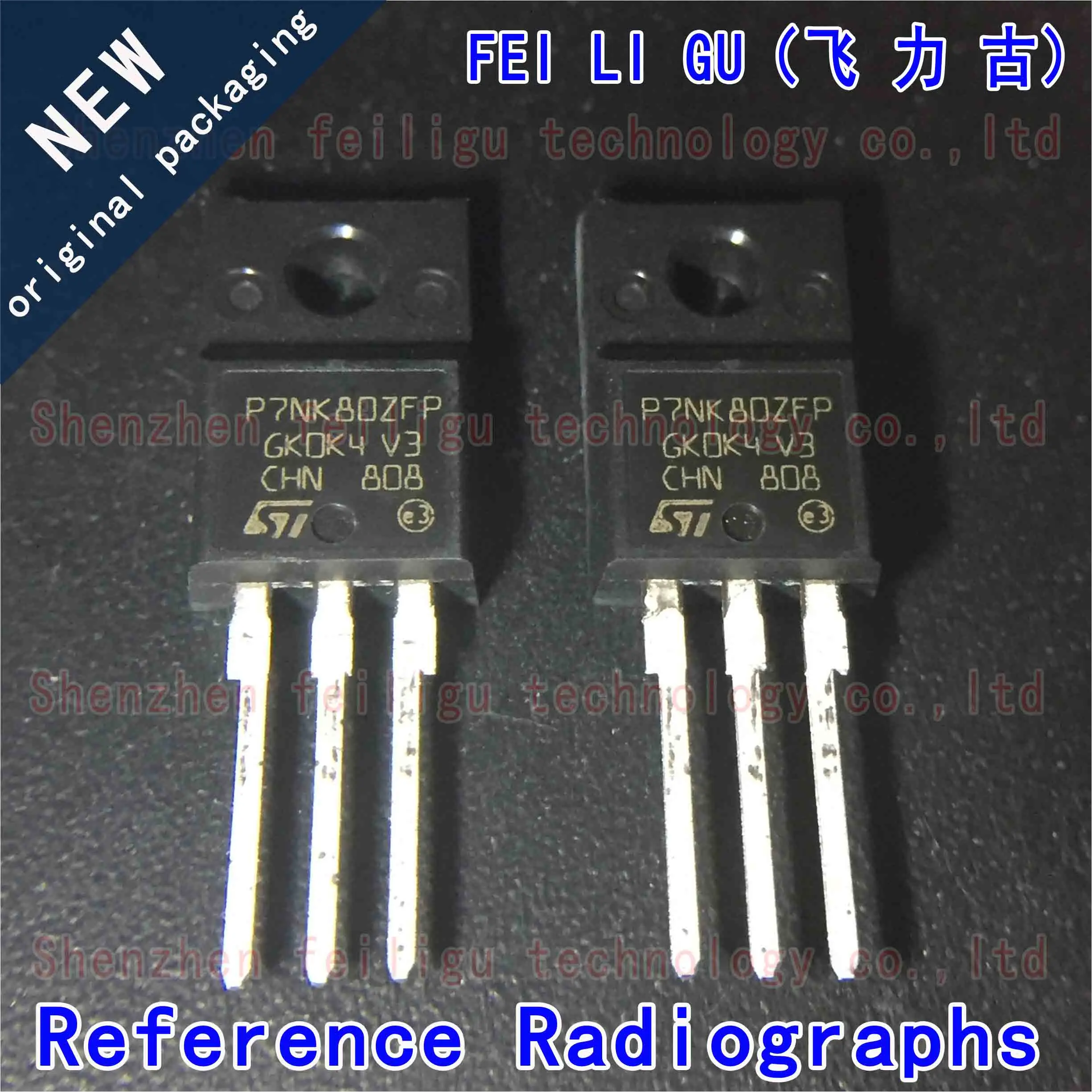 1~30PCS 100% New original STP7NK80ZFP P7NK80ZFP package:TO-220F in-line 800V 5.2A N-channel MOSFET