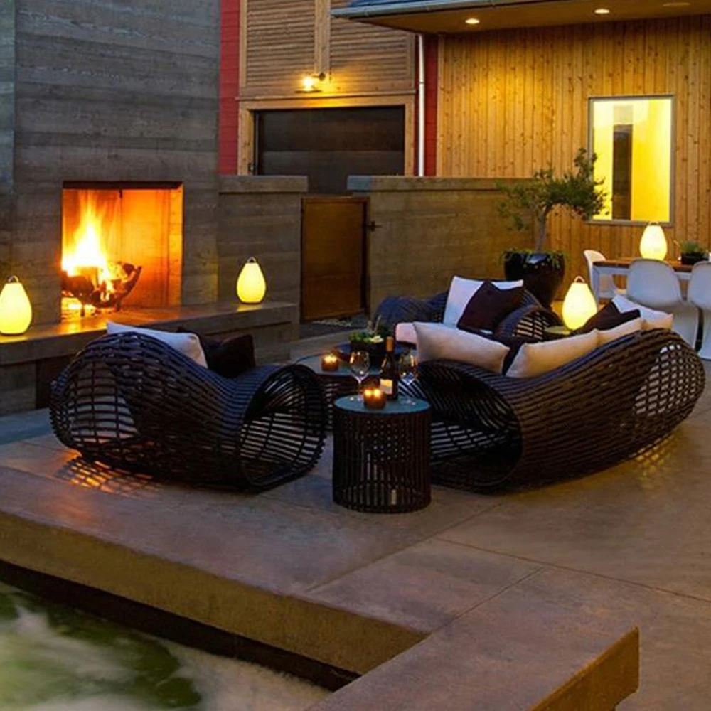 

Barbados Foshan Waterproof Outdoor Cushions Patio Backyard Outdoor Rattan Furniture Garden Cane Sofa Designs
