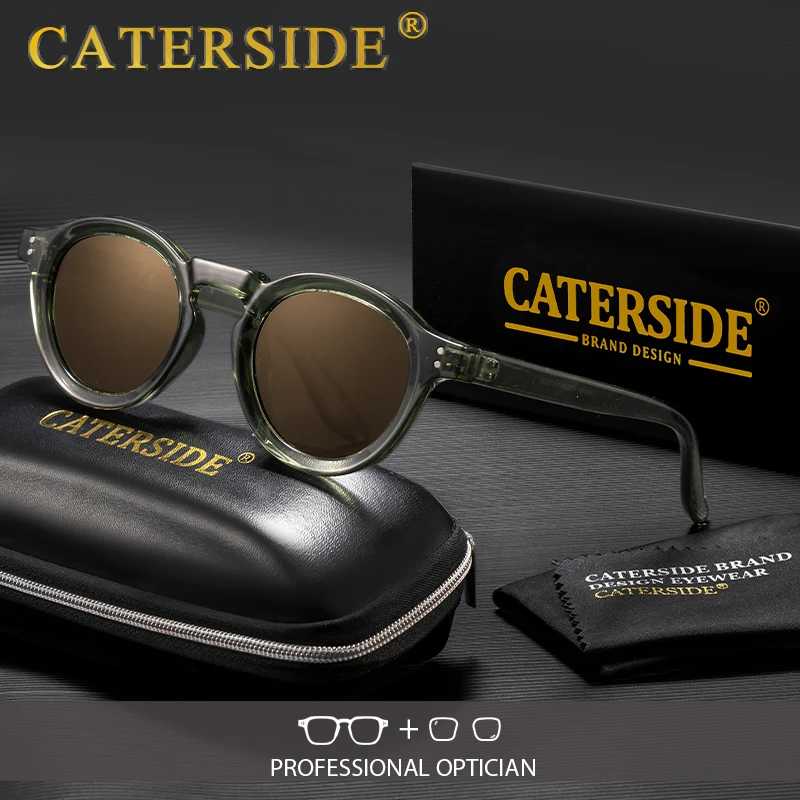 

CATERSIDE Vintage Round Men Optical Sunglasses Tr90 High Quality Customized Prescription Sunglasses Women Fishing Glasses