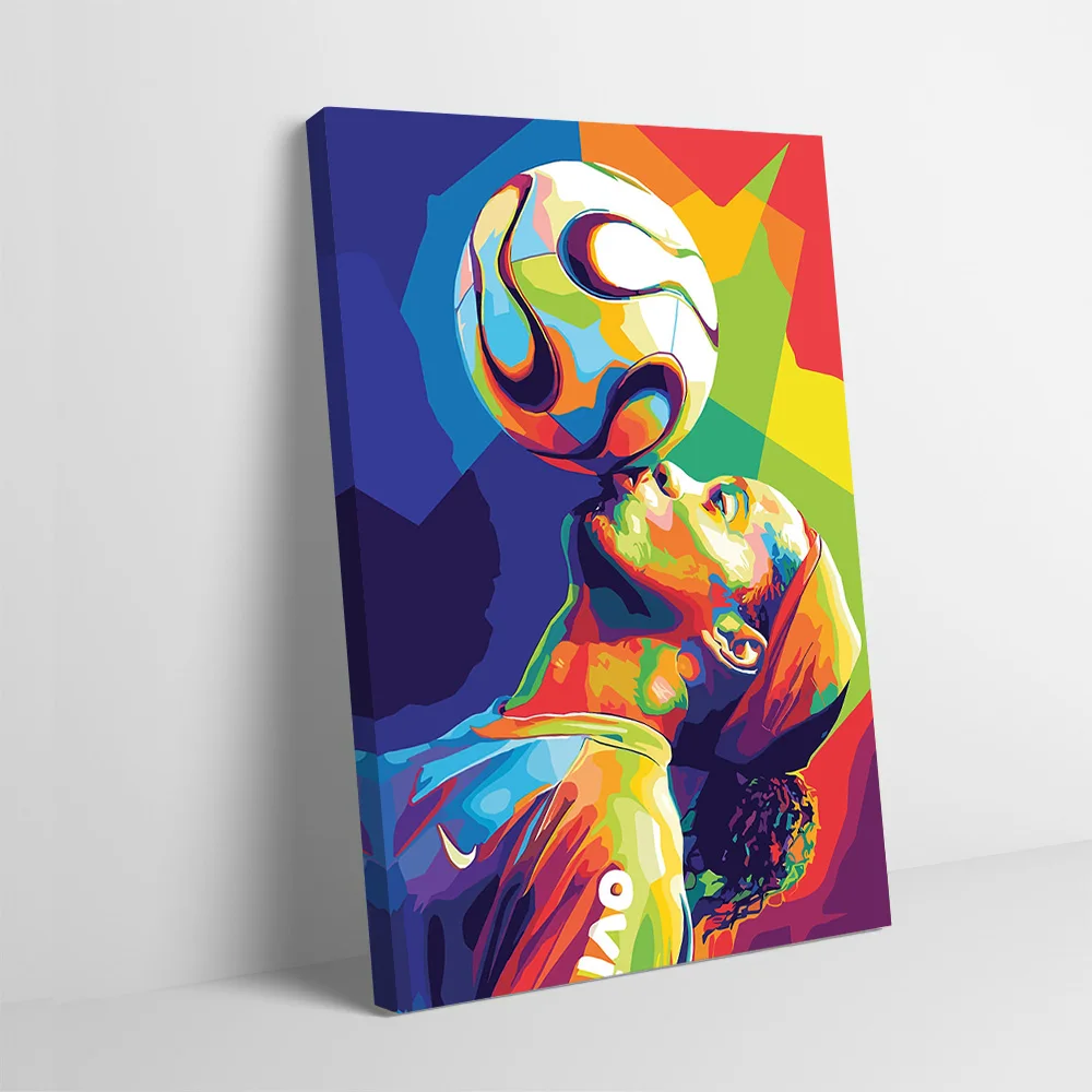 Ronaldinho Soccer Player With Ball Poster Customizable Printed Canvas Painting for Pictures Wall Art Living Room Decorations