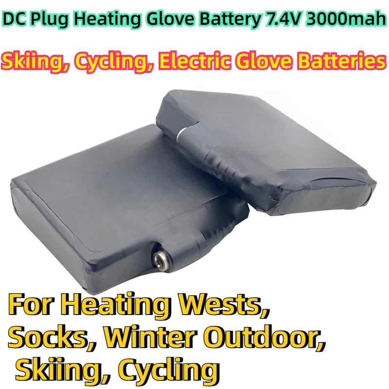 Voor Verwarming Wests, Sokken, Winter Outdoor, Skiën, Fietsen, Elektrische Handschoen Batterijen, Dc Stekker Verwarming Handschoen Batterij 7.4V 3000Mah