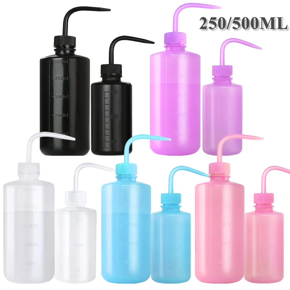 500/250ml Tattoo Spray Bottle Plastic Wash Bottles Tattoo Squeeze Bottle Curved Mouth Pot Makeup Supplies Tattoo Accessories