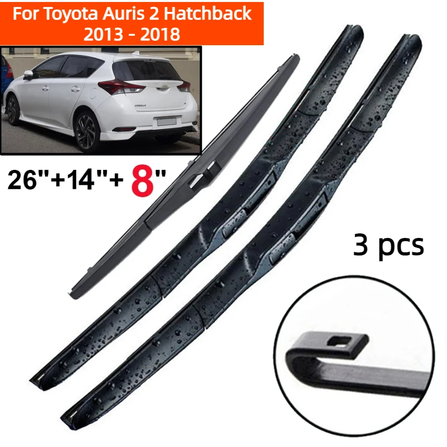 ZHANGU Wiper Front & Rear Wiper Blades Set For Toyota Auris 2 Hatchback 2013 - 2018 Windshield Windscreen Window 26