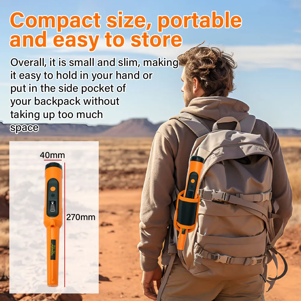 Handheld Metal Detector TC-112 Waterproof Pinpointer with 360° Side Scan Tech for Outdoor Treasure Hunting Gold Search
