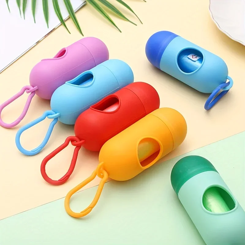 Pill Shaped Poop Bags Dispenser Garbage Holder Dispenser Pet Supplies For Dogs Collars And Leashes