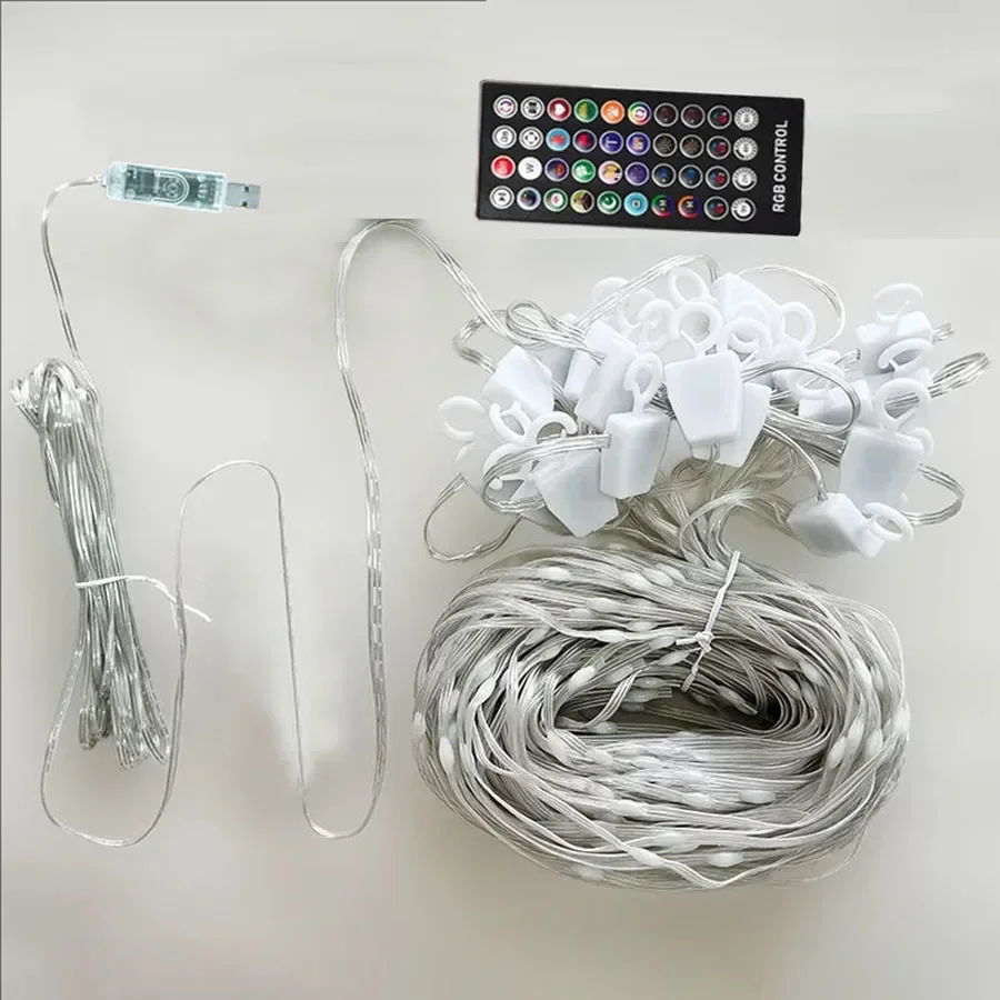 Smart App Controlled Curtain Fairy Light USB Powered DIY Picture Text Display Curtain String Lights LED Christmas Garland Light