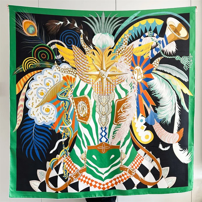 sciarpa-quadrata-70x70-cm-in-seta-di-gelso-100-con-stampa-zebrata-a-tema-circo-esotico-scialle-da-collo-con-bordo-verde-accessorio-vintage-neutro-per-donna