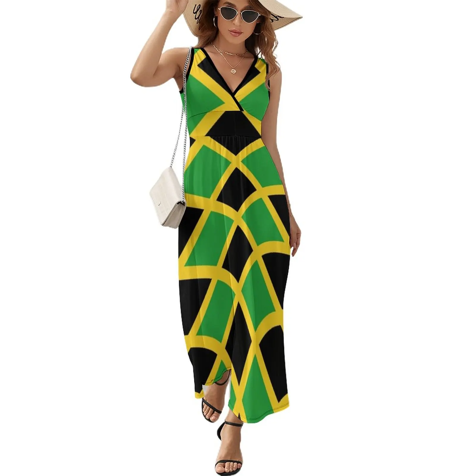 

Flag of Jamaica Sleeveless Dress luxury woman party dress elegant party dresses for women 2023