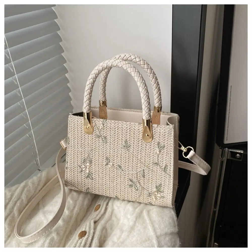 

Fashion Grass Woven Straw Bag Rattan Handmade Braid Shoulder Messenger Bag Bohemian Large Capacity Crossbody Bag for Vacation