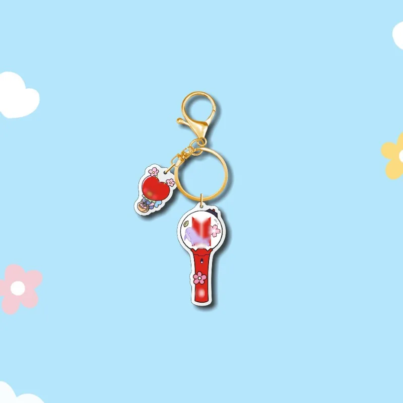 KPOP Korean Idol Combination Acrylic Keychain New BT Cartoon Acrylic Pendant Fans Collection Gift
