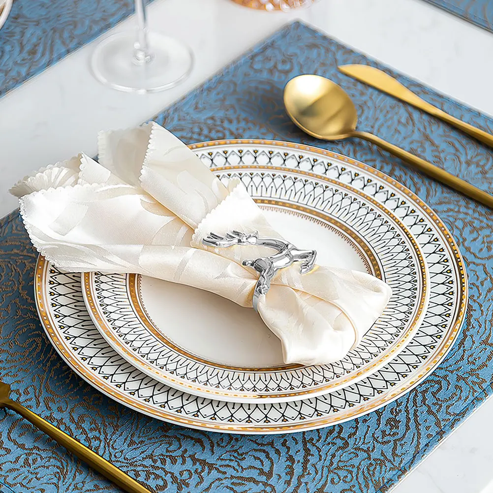 

6Pcs Xmas Napkin Rings Elegant Elk Design Alloy Table Setting Accessories Napkin Rings Xmas Serviette Buckle