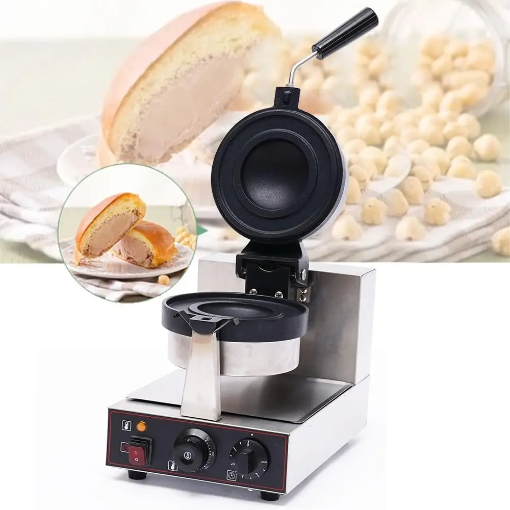 Máquina para hacer hamburguesas y helados, máquina eléctrica para hacer gofres y hamburguesas de 1000w, máquina para hornear Panini, máquina para hacer gofres y hamburguesas S
