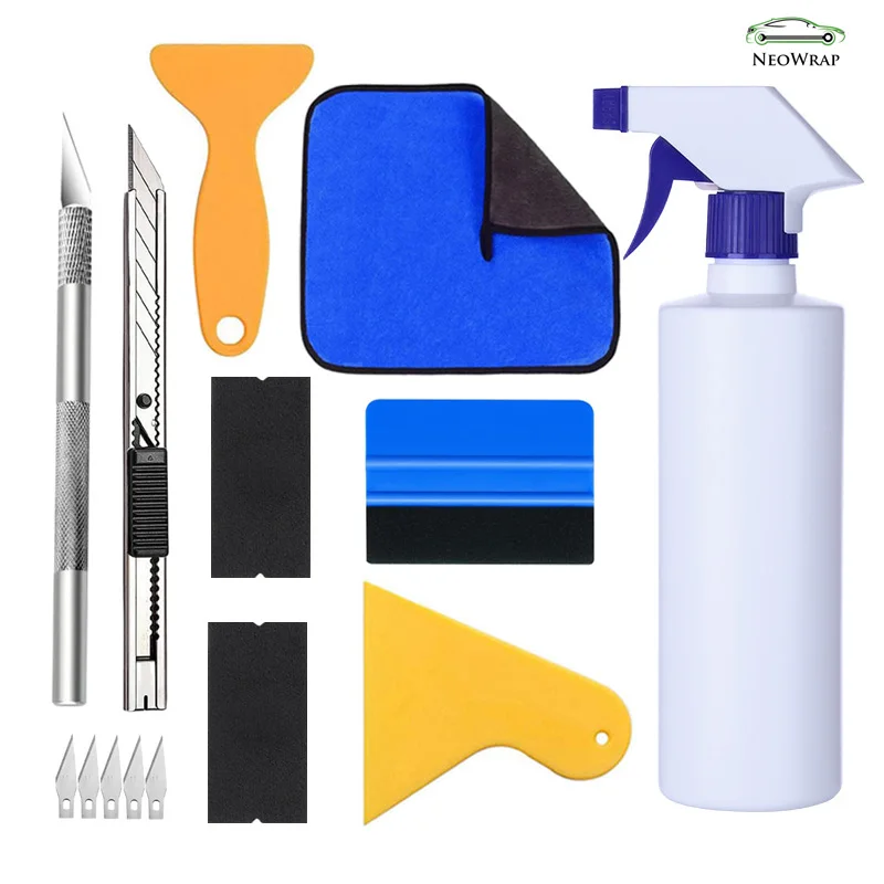 Car Window Tint Application Tools Kit with Squeegees Utility Knife Cutter 300ml Spray Bottle Vinyl Wrap Tool Kit for Window Film