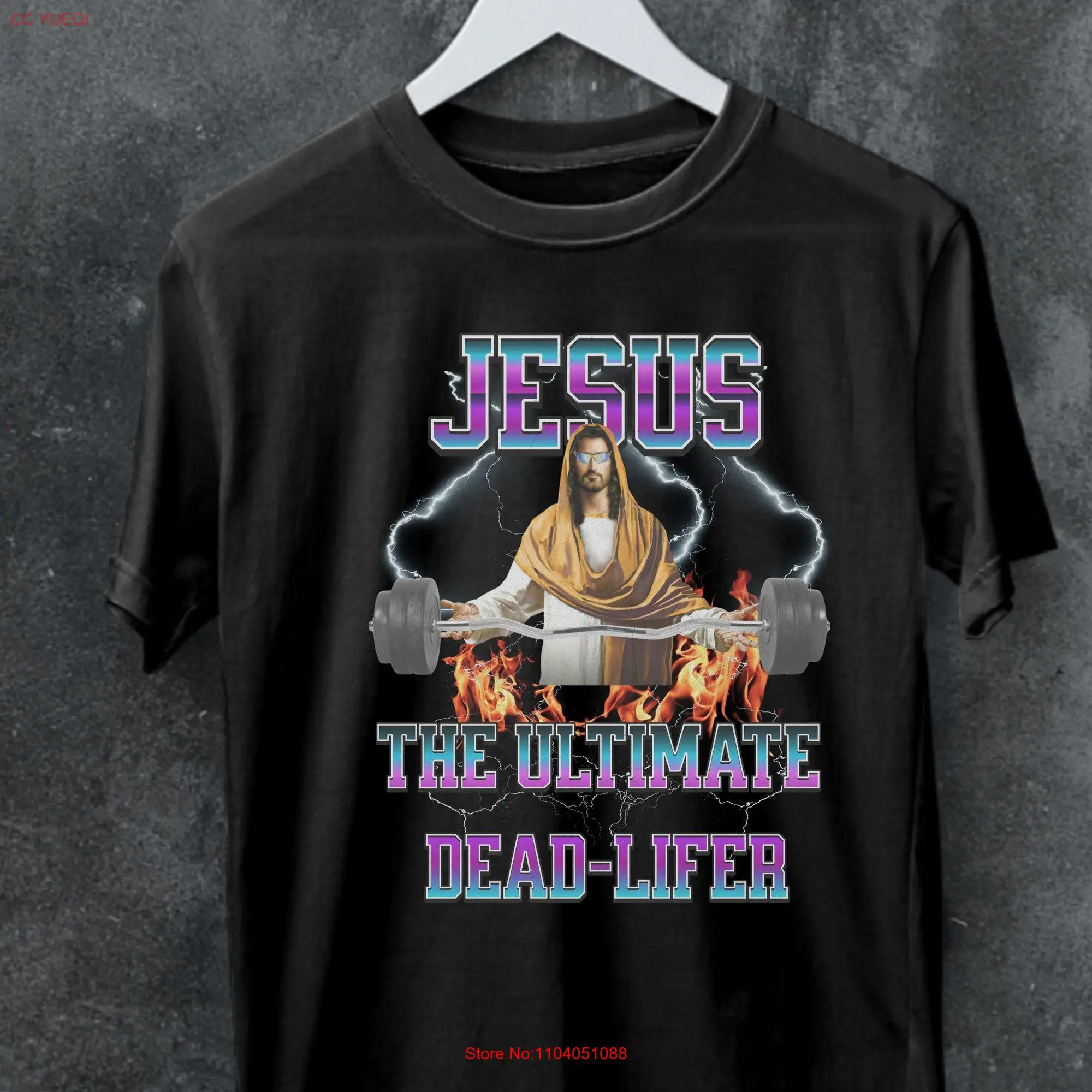 

Стильная забавная рубашка с накидкой на насос, футболка в христианском стиле для спортзала, футболка с Иисусом для активного отдыха, подарок с длинным или коротким рукавом