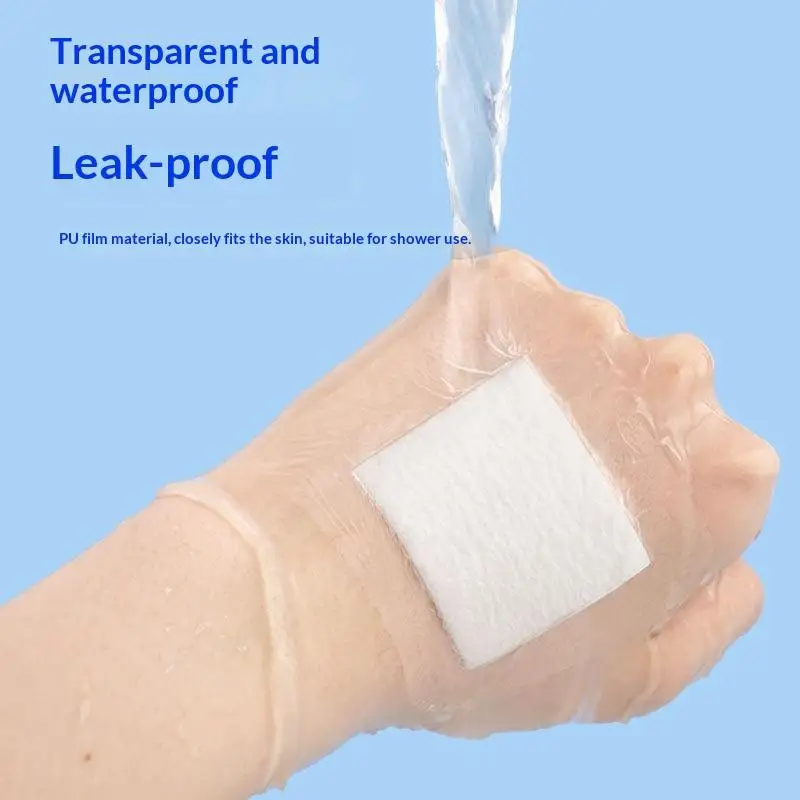 （CC44）50 Pcs Wound Bandage Waterproof Dressing Patches No Residue With Transparent Fixation Film