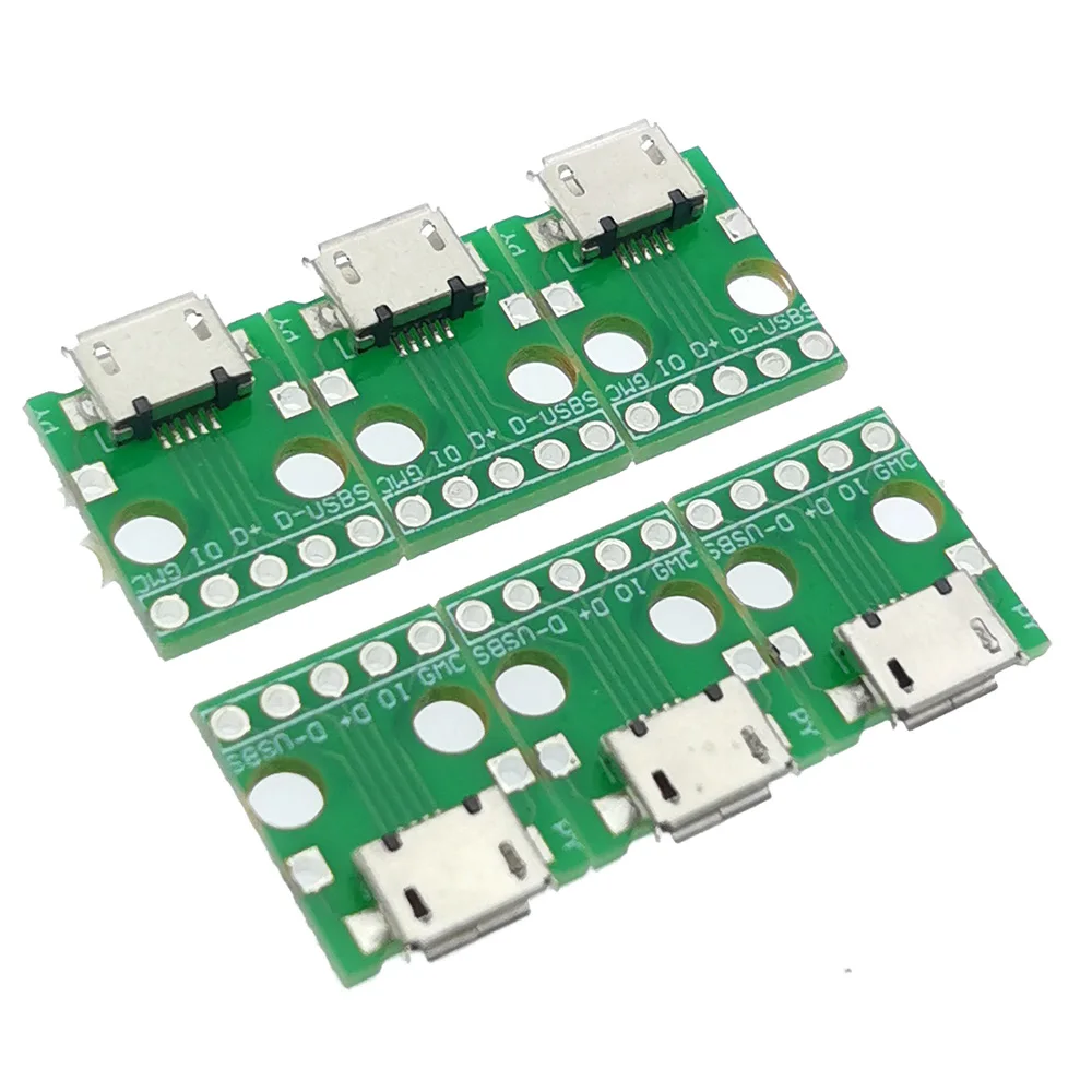 1-10 قطعة مايكرو USB إلى DIP محول 5pin أنثى موصل B نوع pcb محول pinboard 2.54 مايكرو جاك