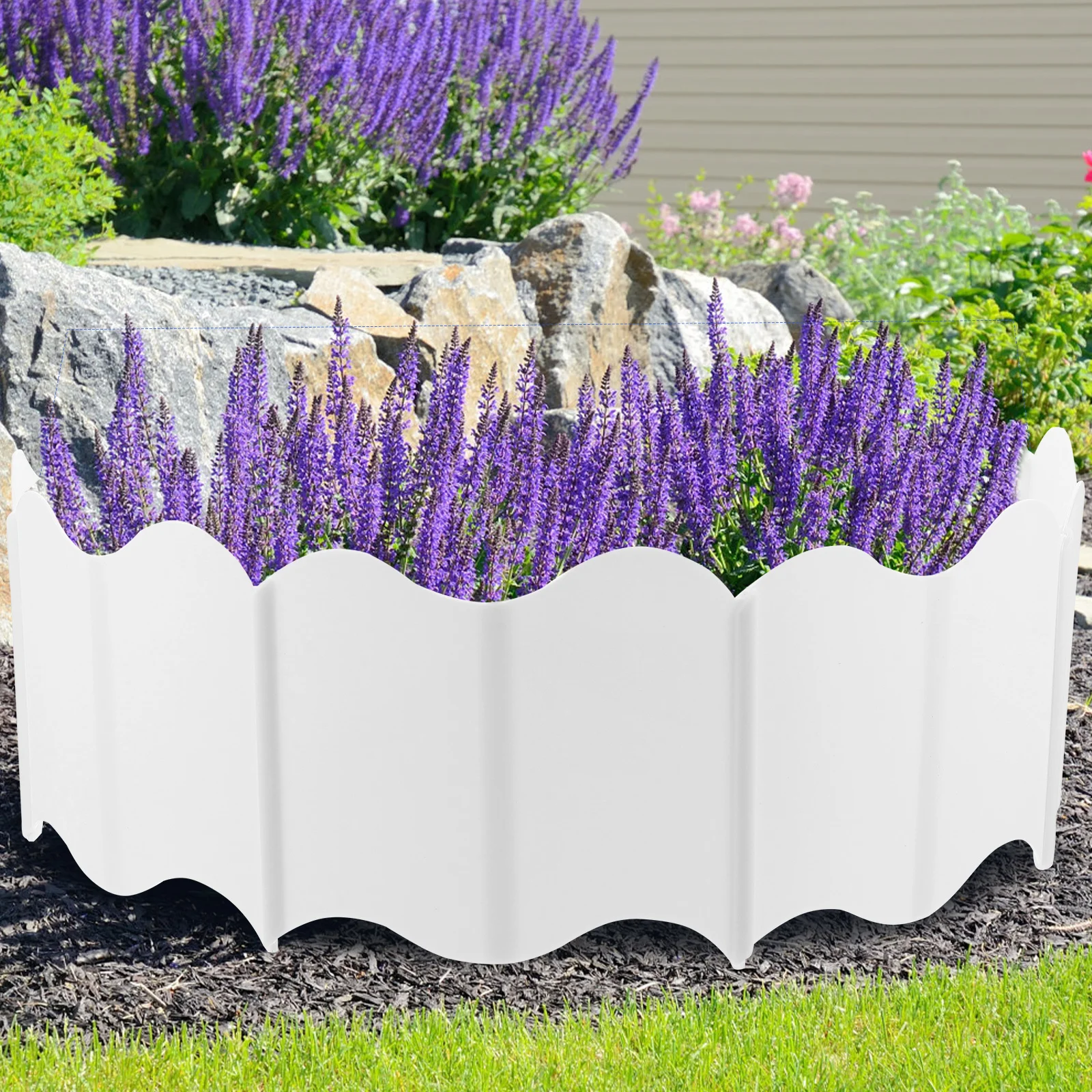 

1 Set Decorative Plastic Lawn Edging Interlocking Garden Border For Flower Beds Pathways Reusable Durable Outdoor Fence Ornament
