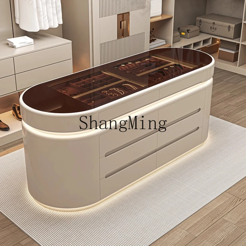 

FG light luxury high-end cloakroom household floor display cabinet solid wood jewelry cabinet