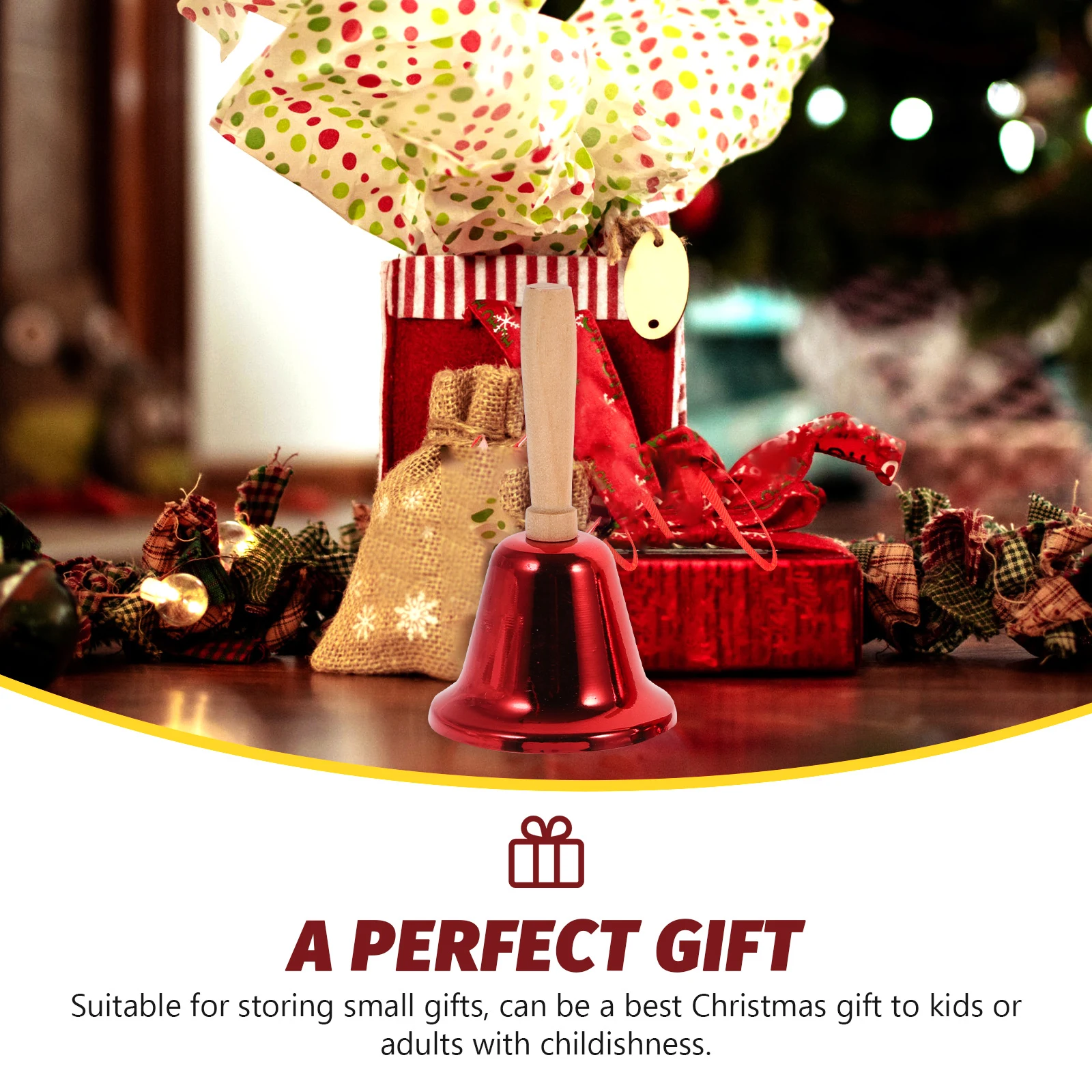 

Christmas Santa Bell H held H Retro Call Bells Clear Crisp Sound Durable Sturdy Vintage nament Gift