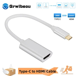 Type C to HDMI-compatible Cable USB C to HDMI Converter HD 4K USB 3.1 HDTV Cable Adapter for MacBook Chromebook Samsung Xiaomi