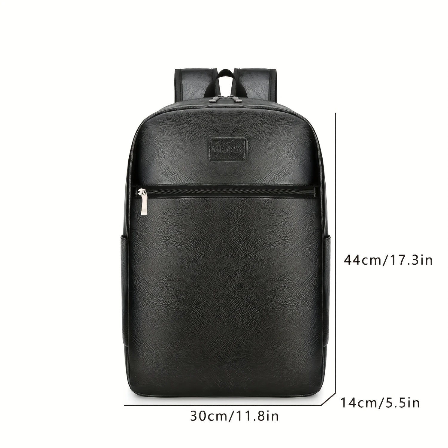 Simple Fashion Large Capacity Backpack, PU Leather Travel School Bag