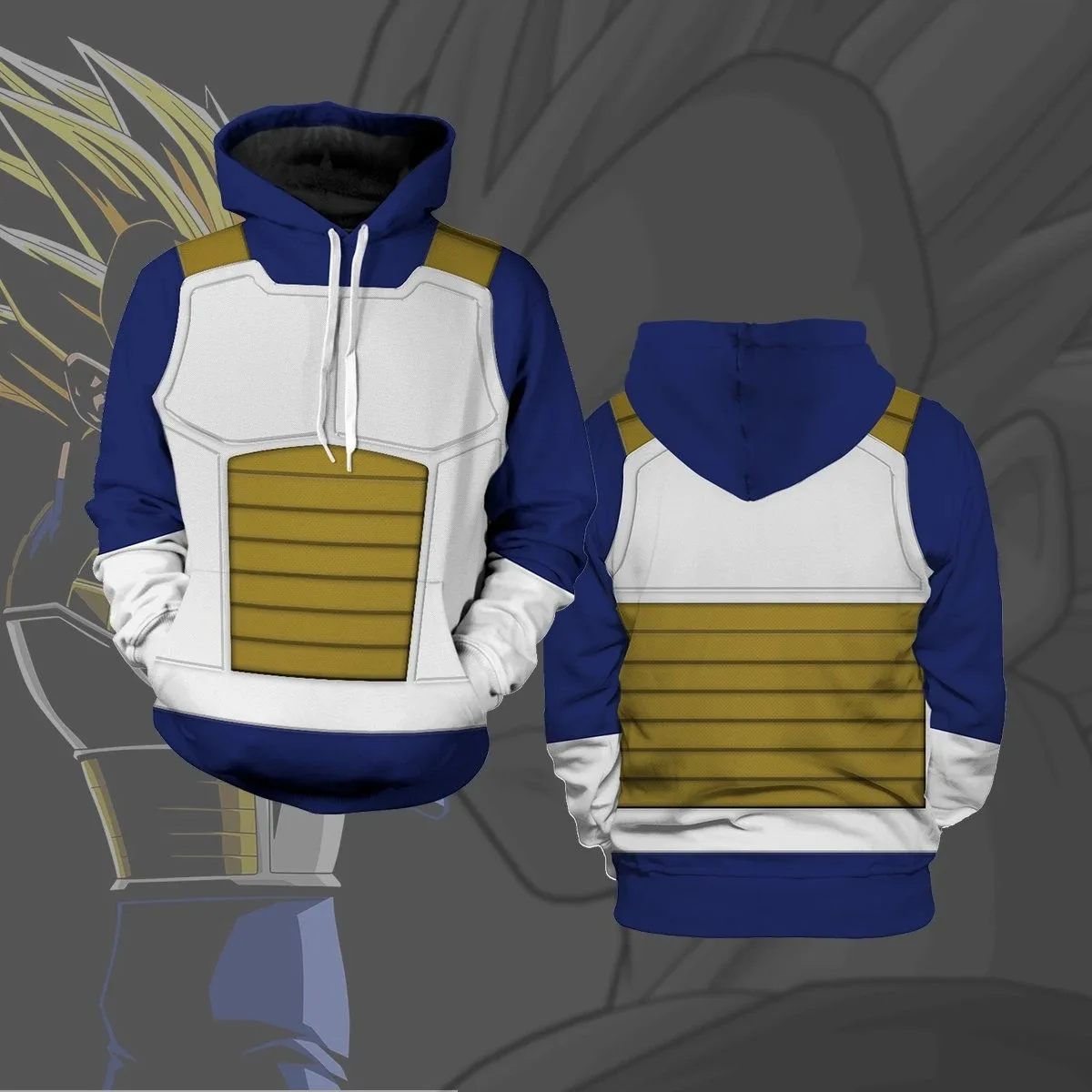 Anime Dragon Ball Kakarotto Bejīta Yonsei Pullover Vegeta IV Cosplay Clothes Super Saiyan Hoodies Unisex Hooded Jacket Coat