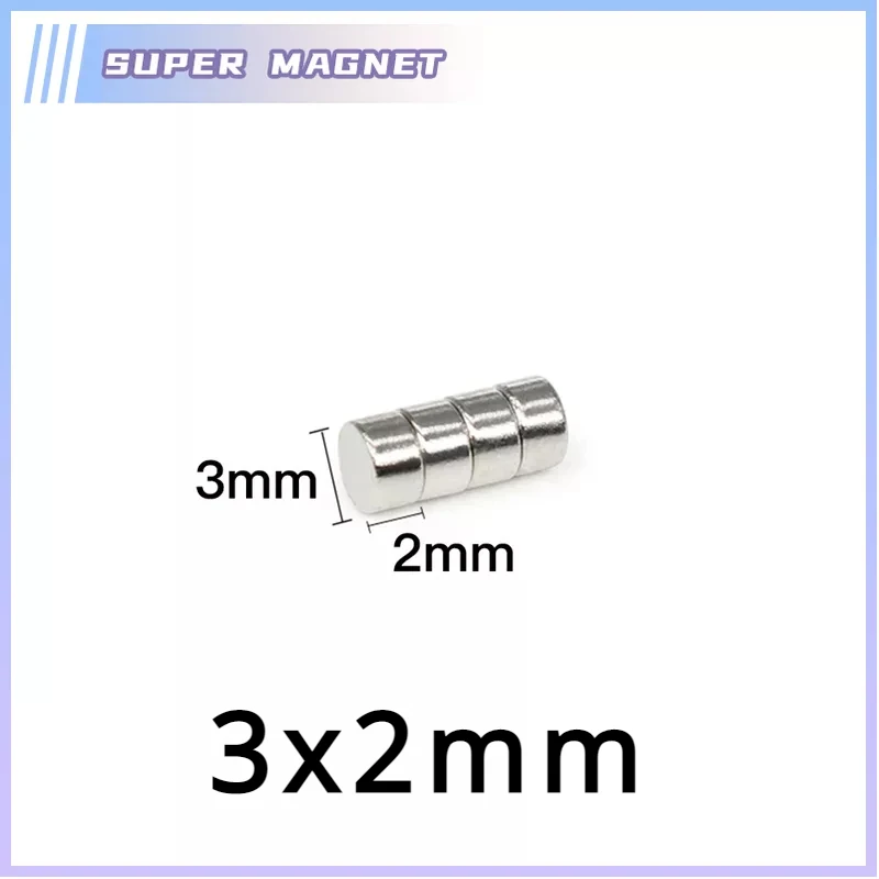 100/200/500/1000/2000/5000PCS 3x2 Minor Disc Search Magnet Small Round Magnets 3x2mm Neodymium Permanent Magnets Strong 3*2 mm