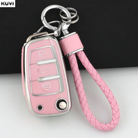 For Audi A4 B7 A6 C5 C6 A1 A3 8P TT Q3 Q2 Q7 TTS R8 S3 S6 RS3 RS6 Accessories NEW TPU Car Key Case Cover Shell Fob Key chains