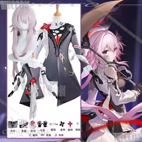 Evernight Cosplay Anime Game Honkai: Star Rail Costume Goth Lolita Pink Purple Jellyfish Wig Jirai Kei Girls Halloween Christmas