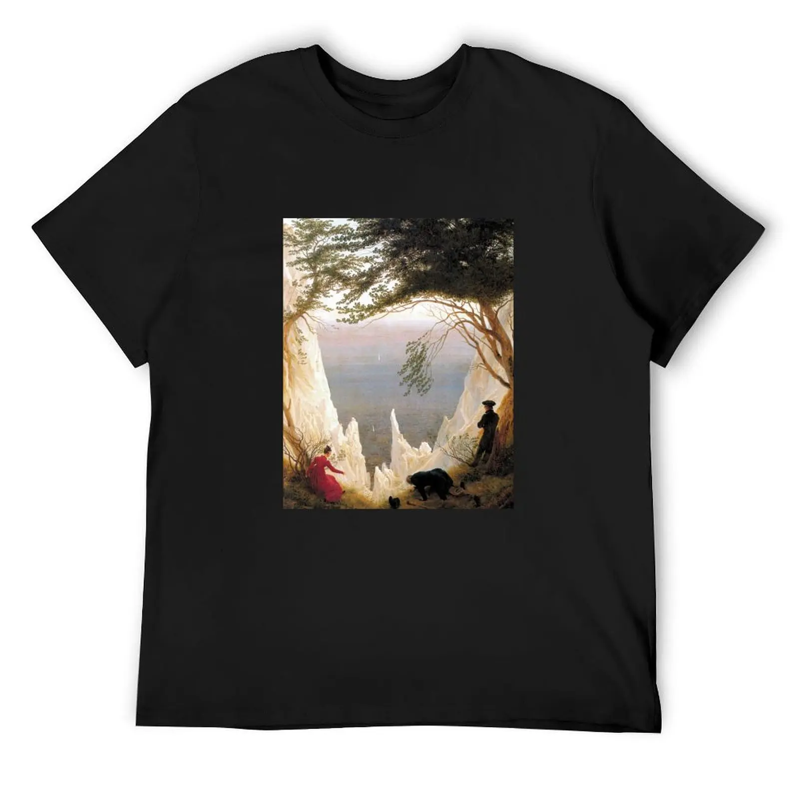 Chalk Cliffs at Ruegen (Caspar David Friedrich) T-Shirt summer tops designer shirts funny t shirts for men