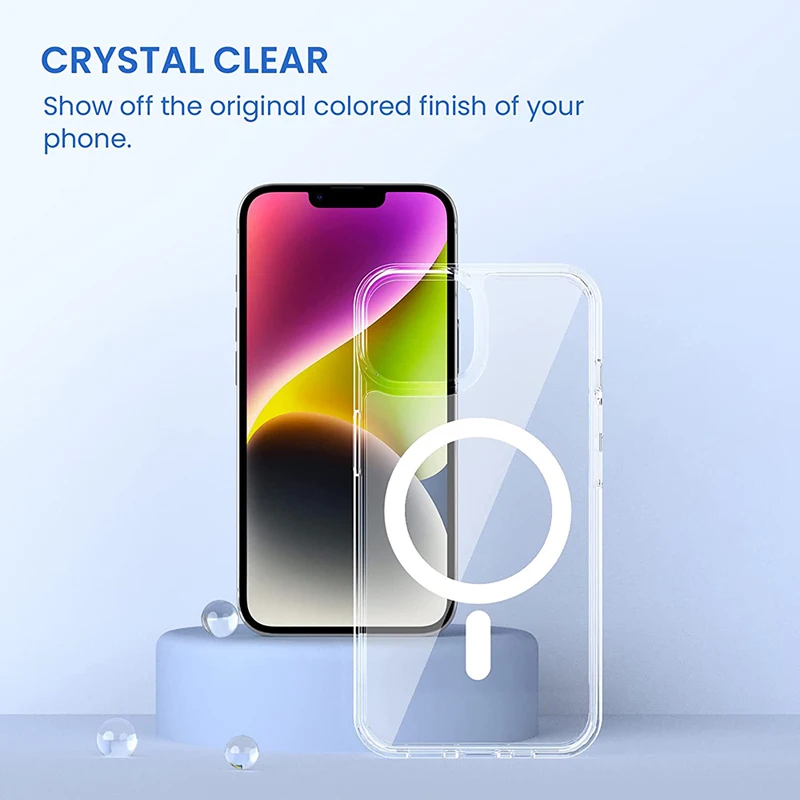 Custodia di ricarica wireless magnetica trasparente da 20 pezzi per iPhone 16 15 14 13 Pro 12 Mini 11 Pro XS Max XR 7 8 Plus Custodia rigida Magsafe