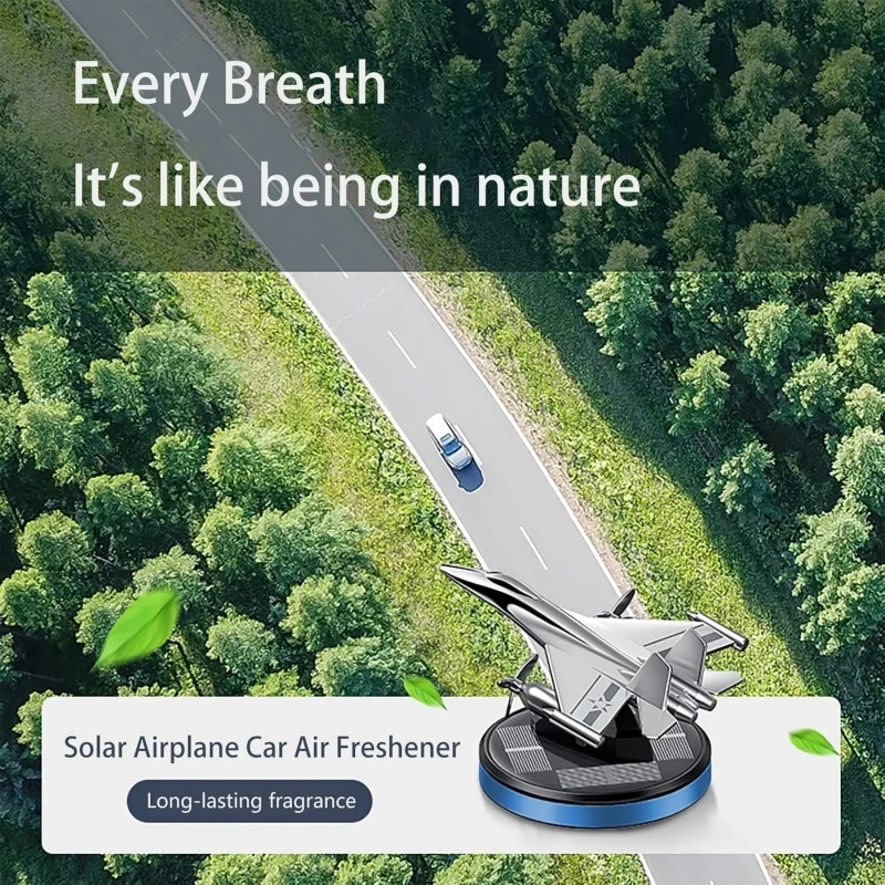 Solar-Powered Rotating Airplane Car Air Freshener Luxury Long Lasting Mild Fragrance Vehicle Dashboard Interior Decor Ornament - view 6