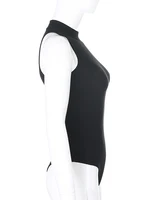 Harajuku Solid Jumpsuit Women Sleeveless Bodycon Sexy Black Body Tops Fashion Streetwear Vintage Y2k Gothic Bodysuits Clothing 6