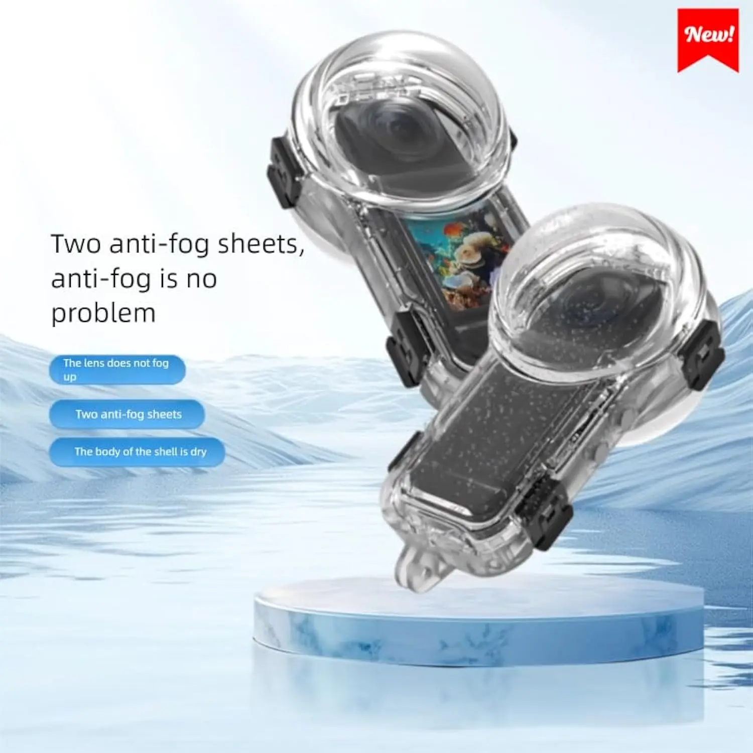 غير مرئية مقاوم للماء الإسكان شل صندوق 60 متر تحت الماء واقية الغوص الحال بالنسبة Insta 360X5 بانوراما كاميرا الملحقات